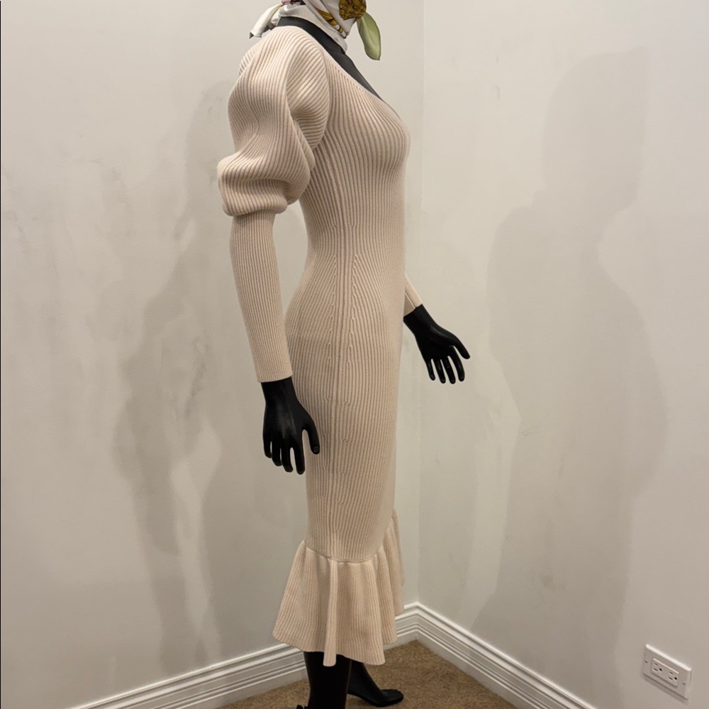 NEW Khaite Carolyn Bessette Style Sculptural Wool Knit Dress XS Bergdorf Goodman - Picture 10 of 16